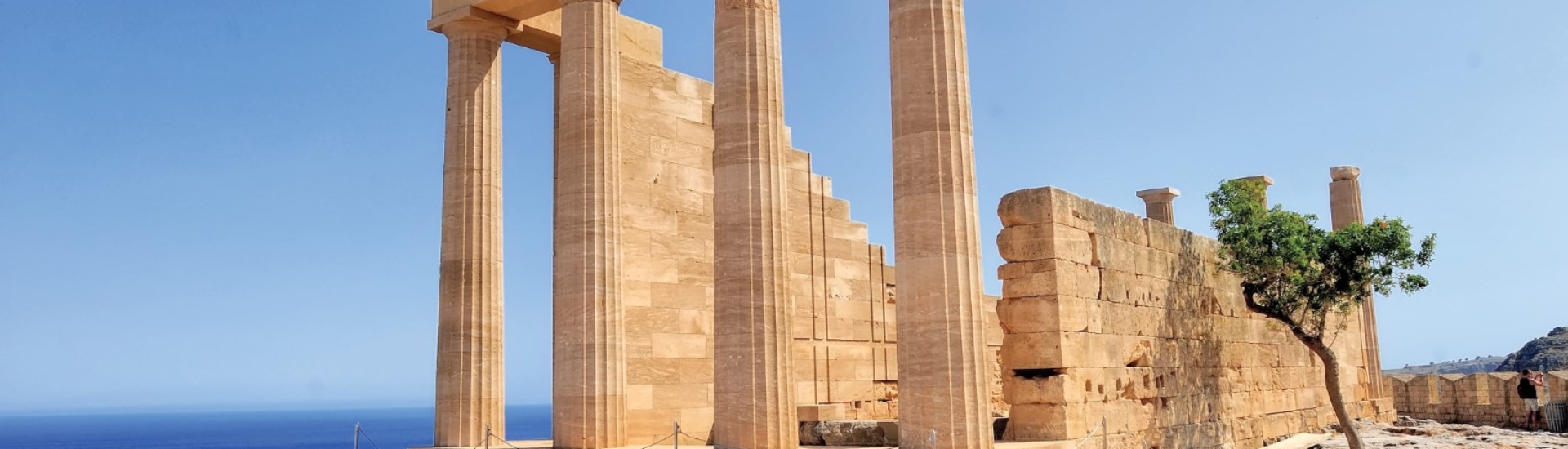 Ruins of ancient temple. Lindos. Rhodes island. Greece